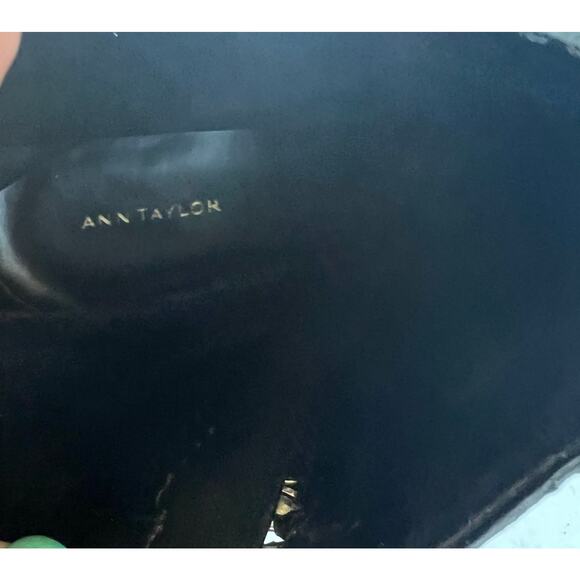 NWT Ann Taylor Cassie Black Leather Zip Side Low Block Heel Ankle Moto Bootie 7M - Picture 8 of 11